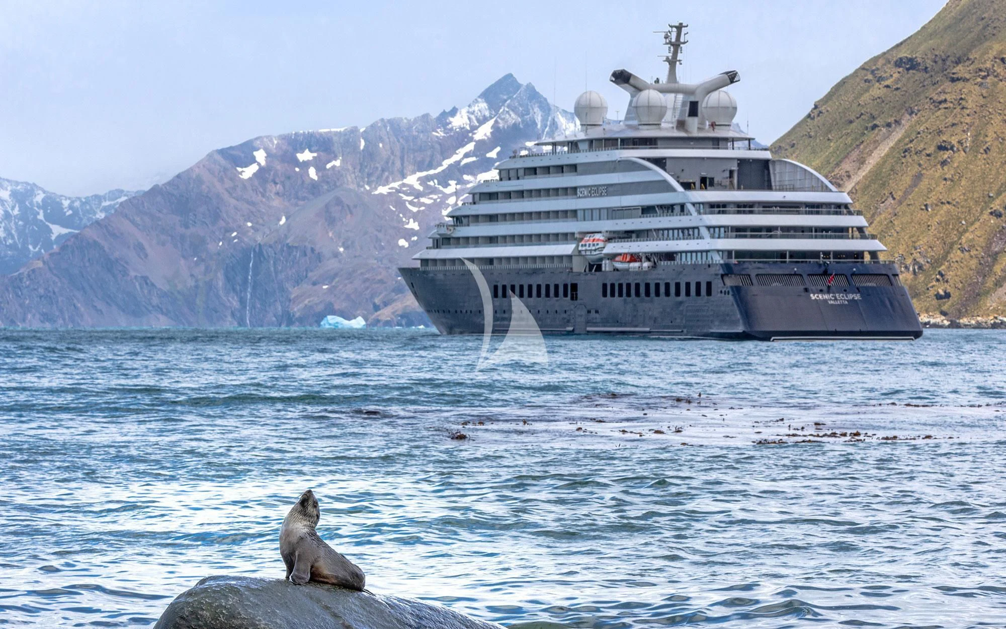 a large ship in the water aboard SCENIC ECLIPSE Yacht for Sale