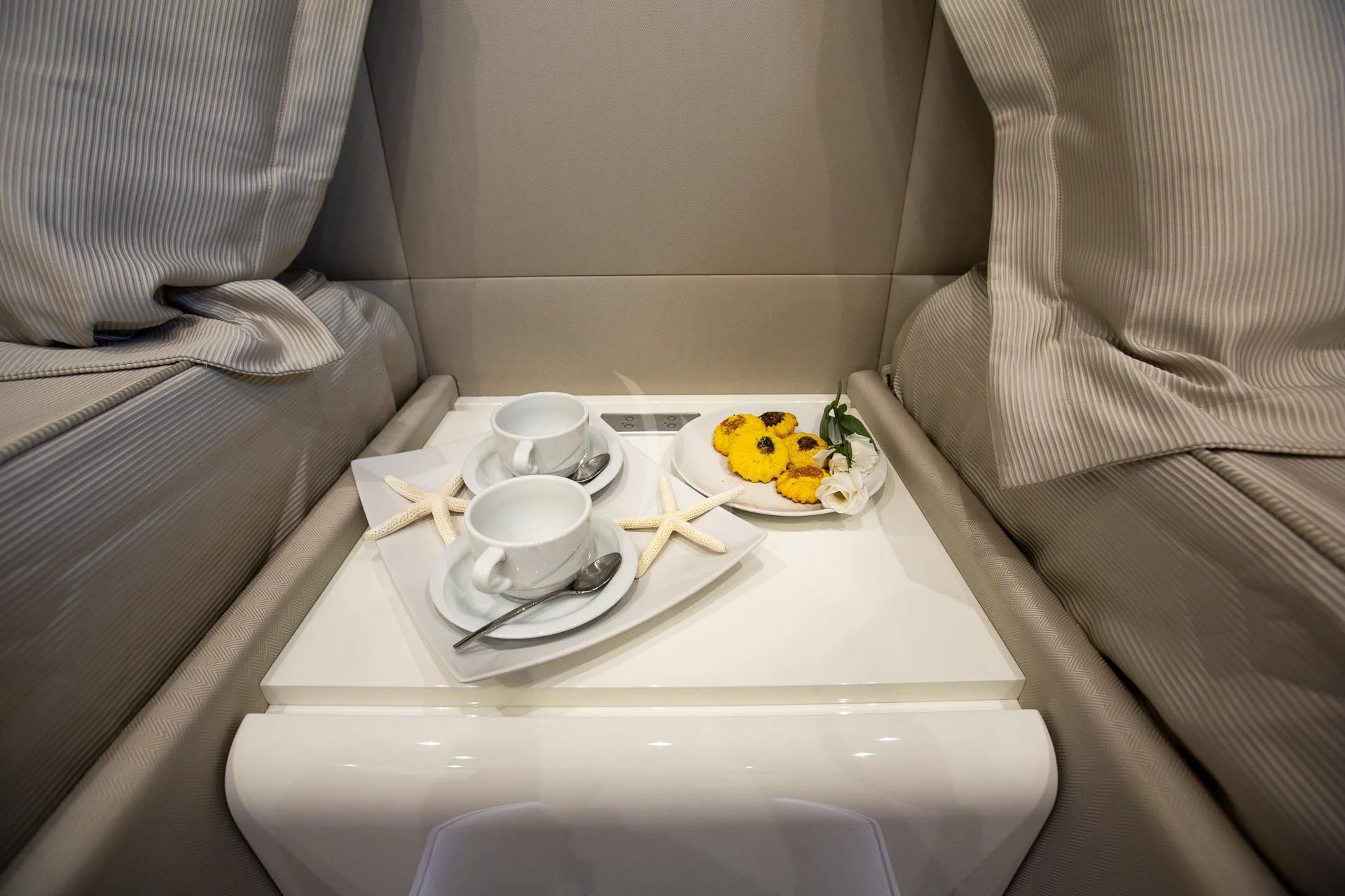 a white bathtub with a white sink and a white towel aboard CAMILLA A Yacht for Sale