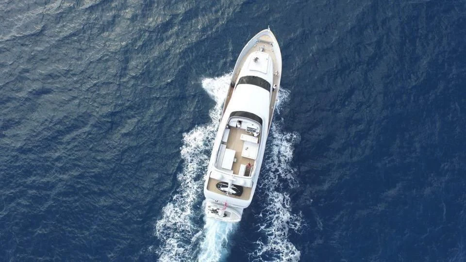a boat in the water aboard CAMILLA A Yacht for Sale
