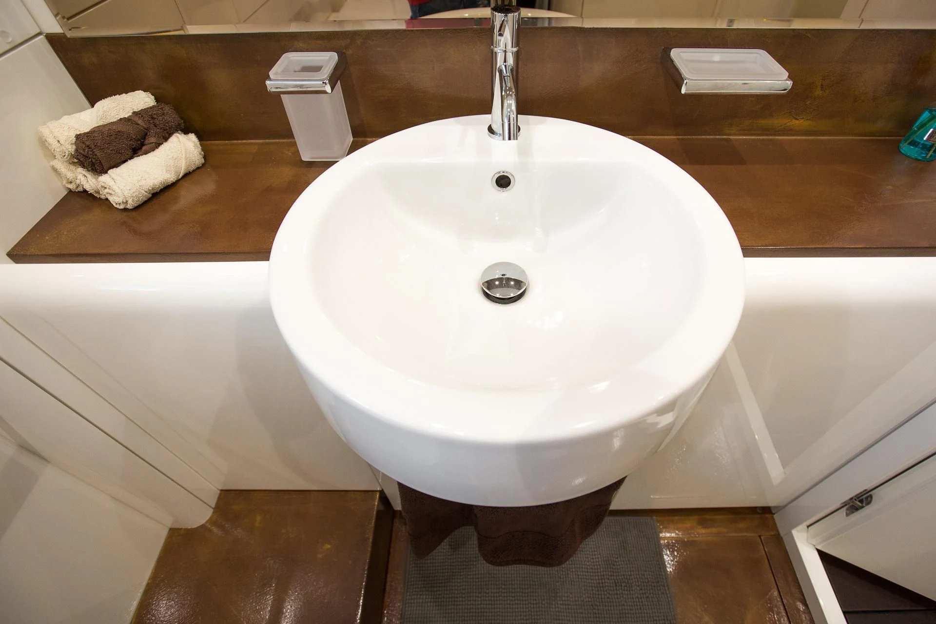 a sink in a bathroom aboard CAMILLA A Yacht for Sale