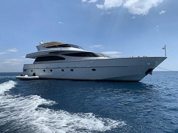 a white yacht on the water aboard CAMILLA A Yacht for Sale