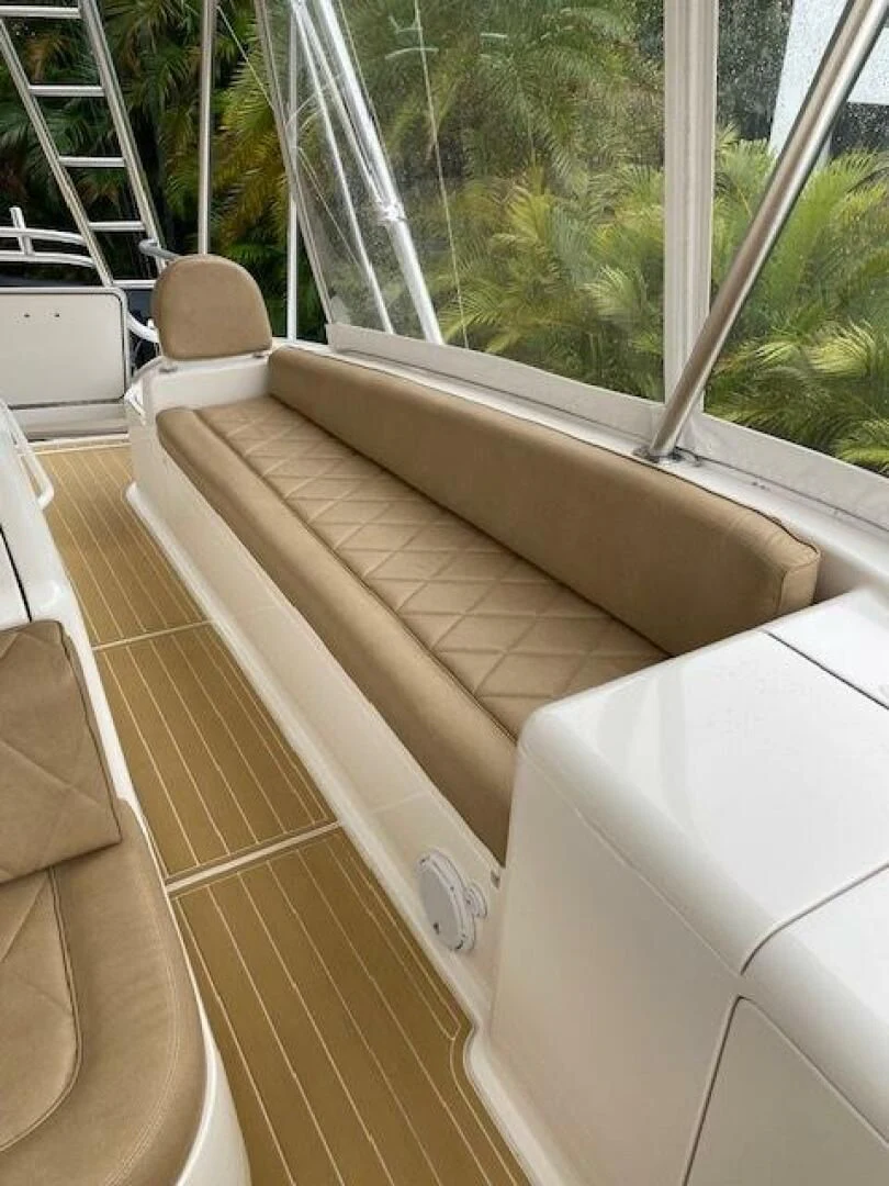 a wooden box on a window sill aboard STABILIZED Yacht for Sale