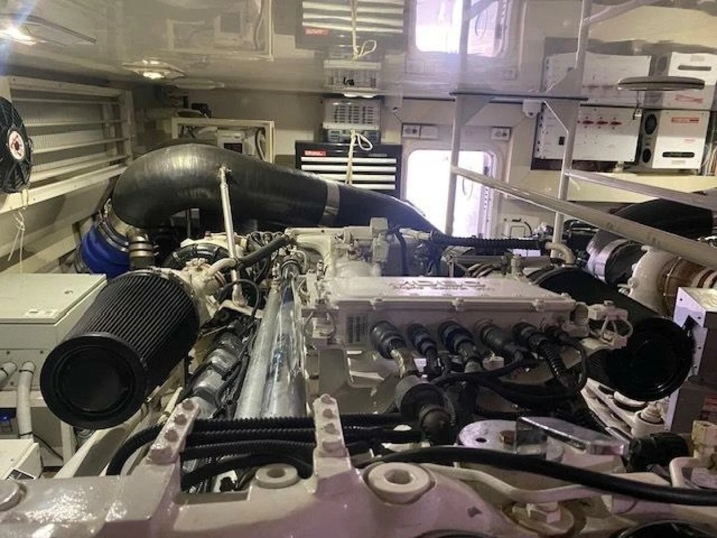 a machine with a large metal object aboard STABILIZED Yacht for Sale