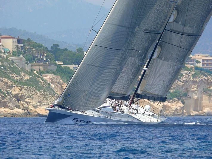 a sailboat on the water aboard SAMURAI Yacht for Sale