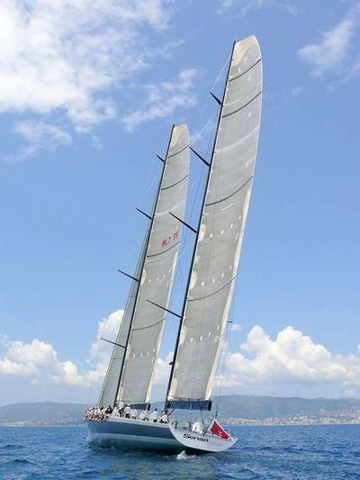 a sailboat on the water aboard SAMURAI Yacht for Sale