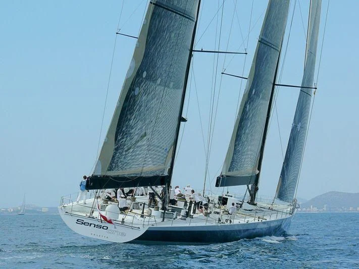 a sailboat with people on it aboard SAMURAI Yacht for Sale