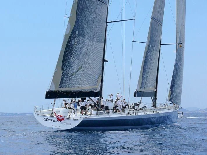 a group of people sailing on a boat aboard SAMURAI Yacht for Sale