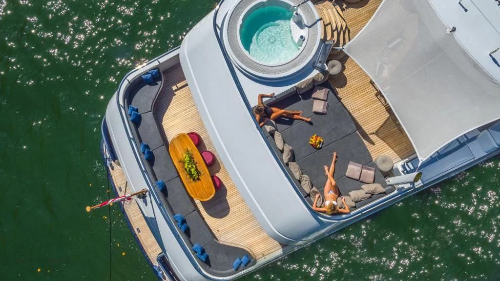 a boat on the water aboard BRAVADO Yacht for Sale