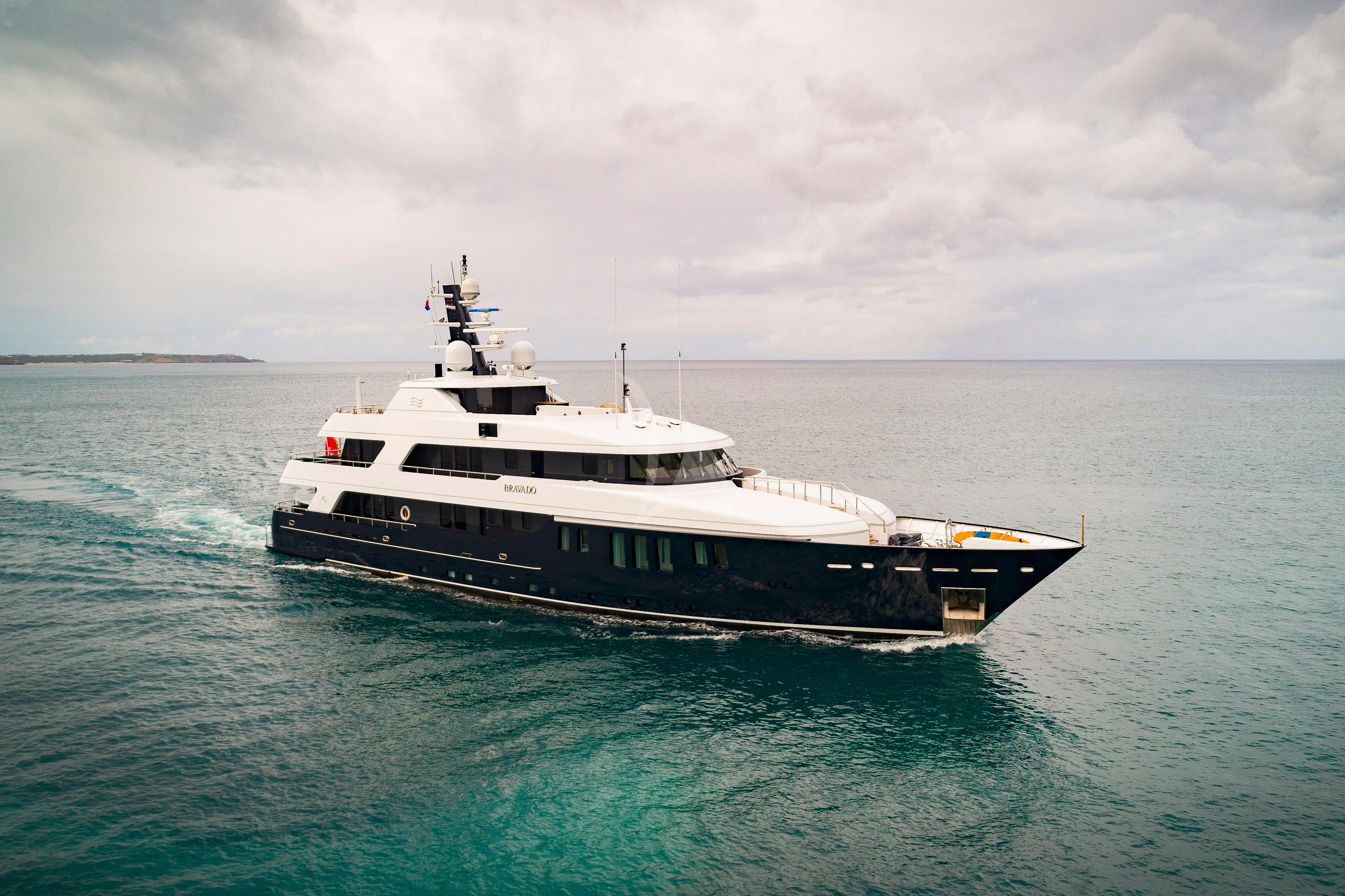 a boat in the water aboard BRAVADO Yacht for Sale