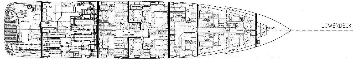 diagram, engineering drawing aboard BRAVADO Yacht for Sale