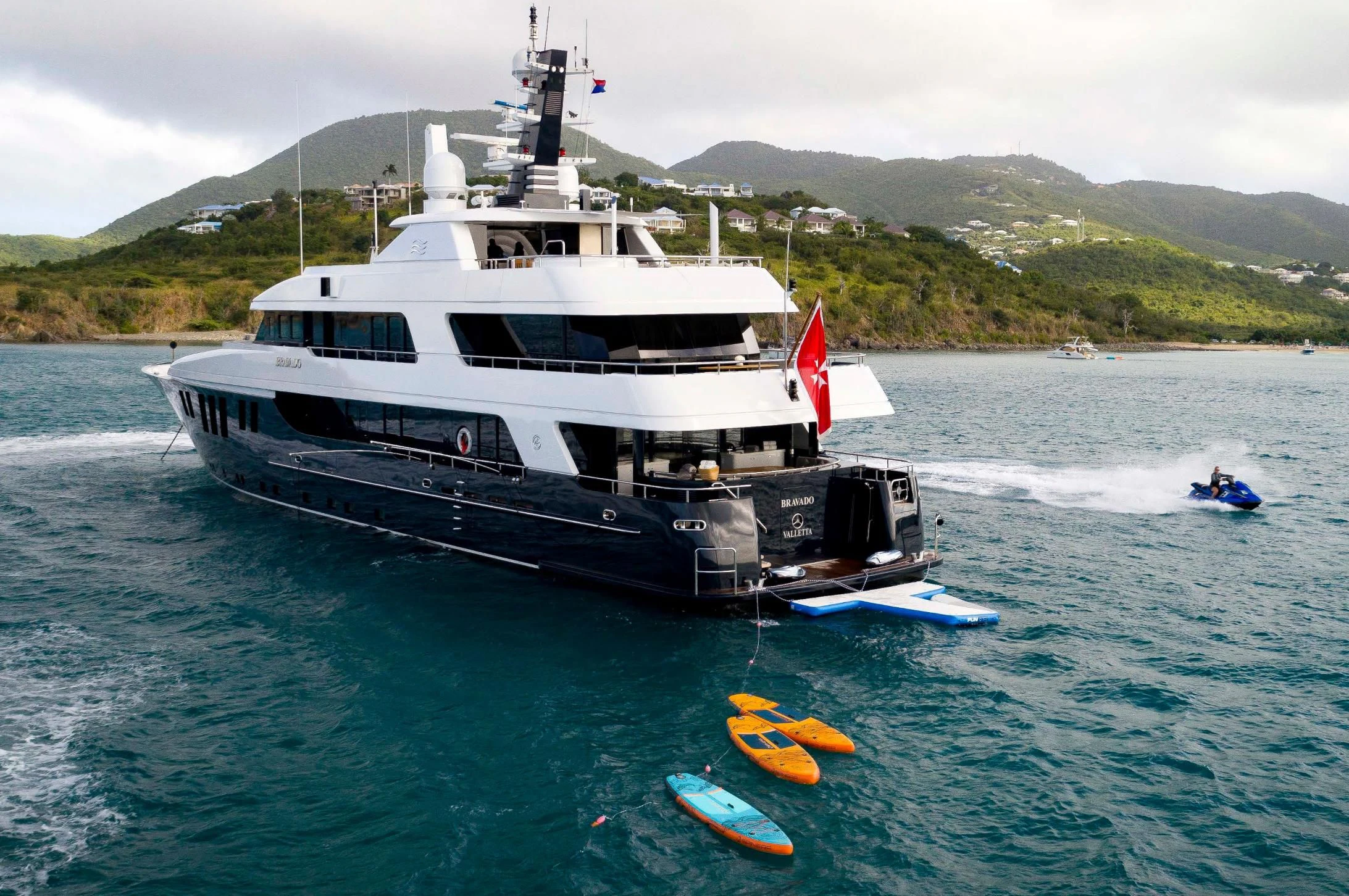 a boat on the water aboard BRAVADO Yacht for Sale