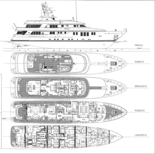 diagram aboard BRAVADO Yacht for Sale