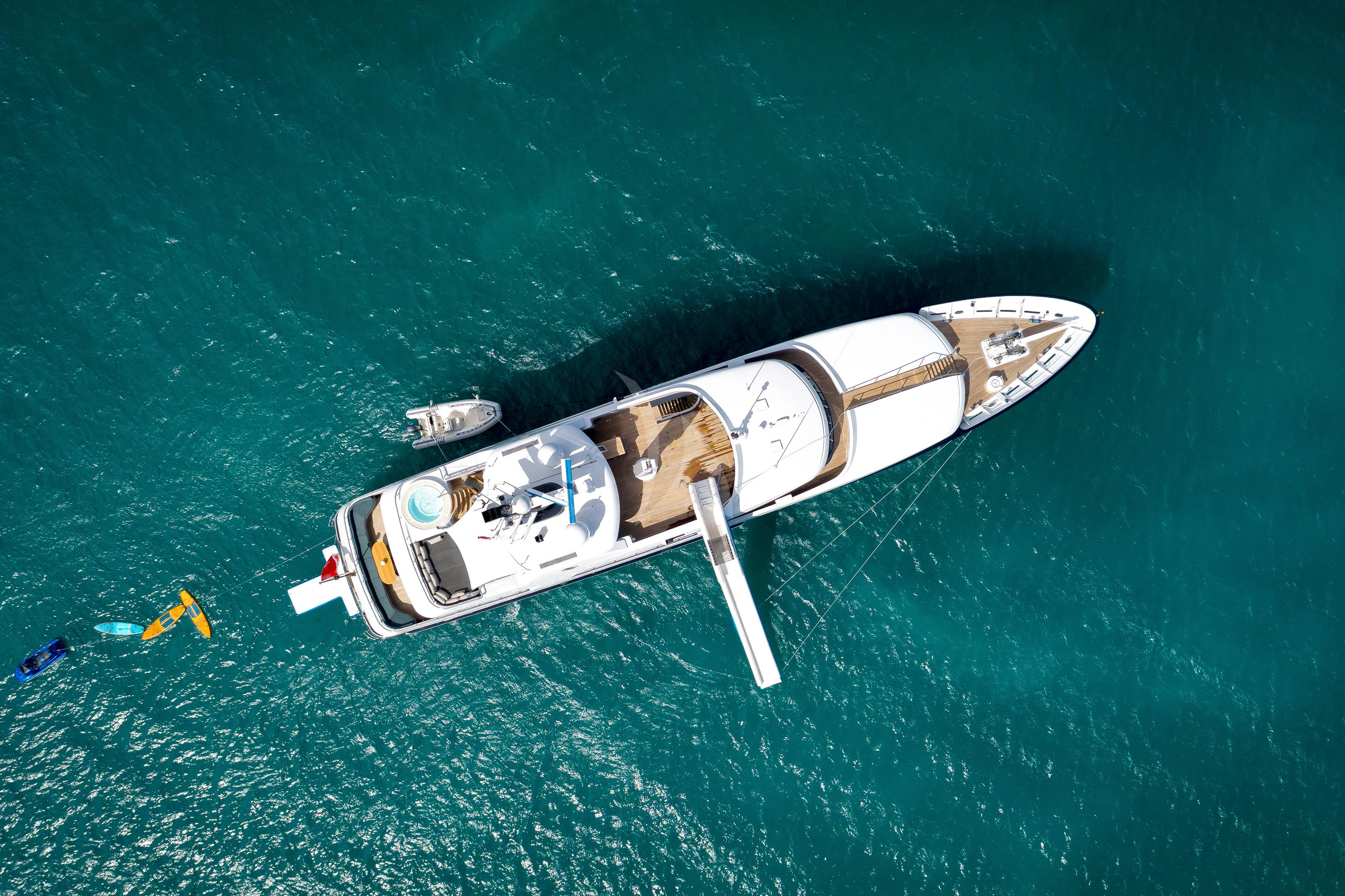 a spaceship in outer space aboard BRAVADO Yacht for Sale