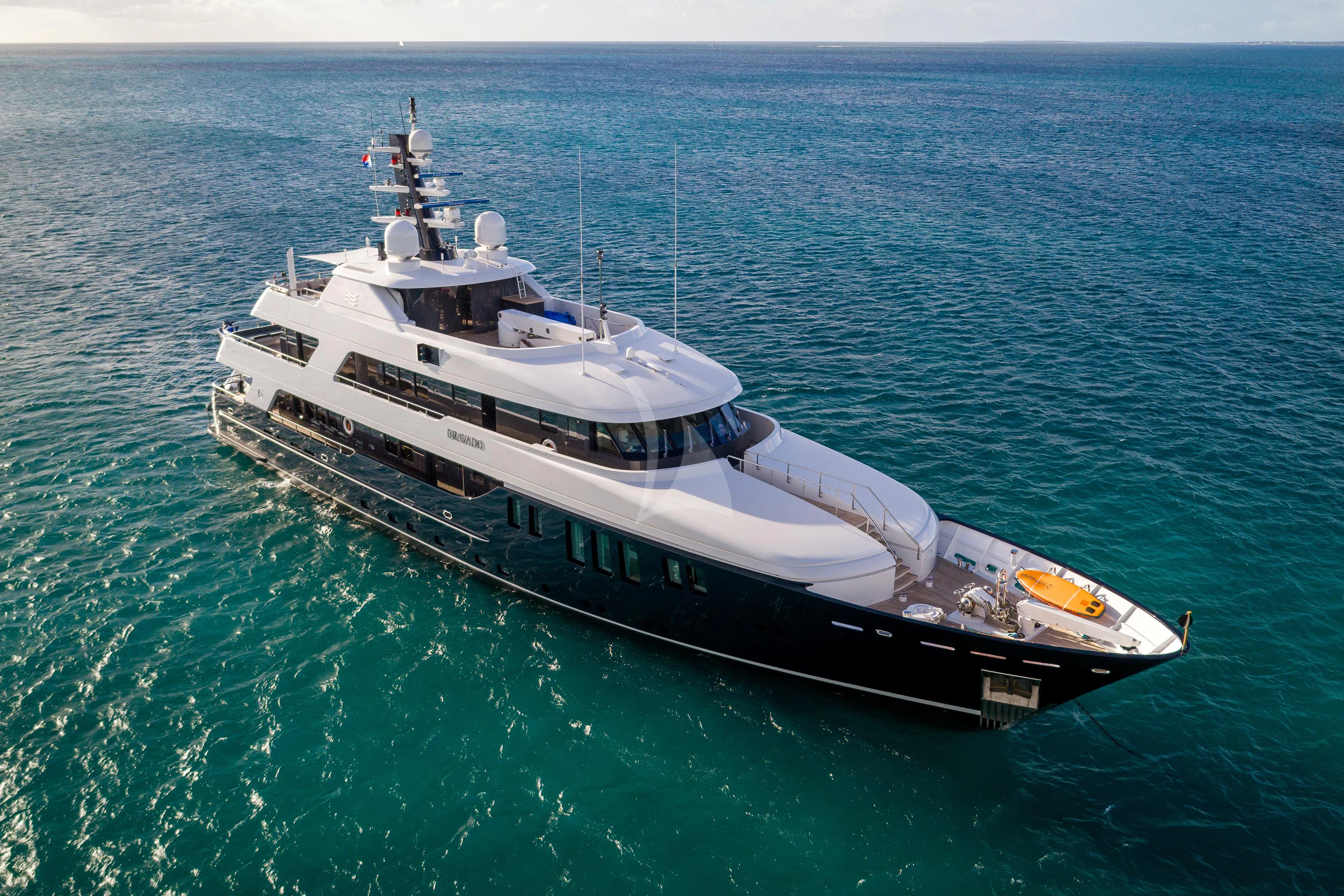 a ship in the water aboard BRAVADO Yacht for Sale