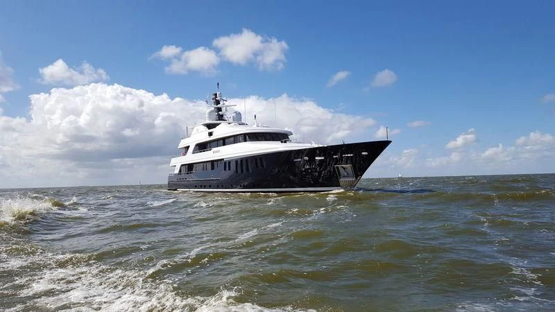 a boat in the water aboard BRAVADO Yacht for Sale