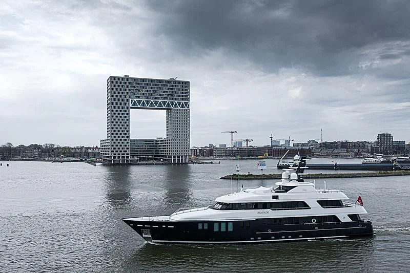 a boat in the water aboard BRAVADO Yacht for Sale