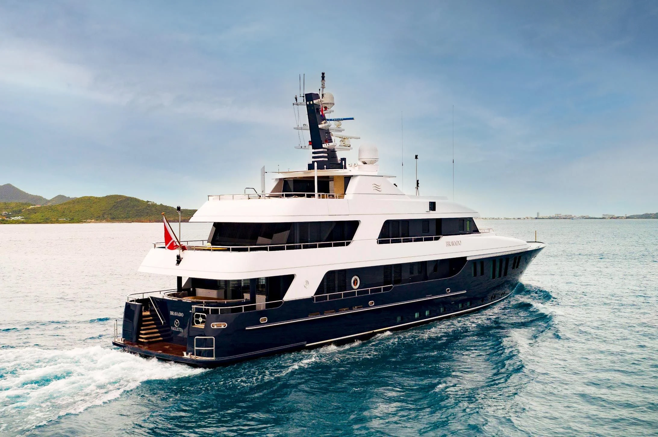 a boat on the water aboard BRAVADO Yacht for Sale
