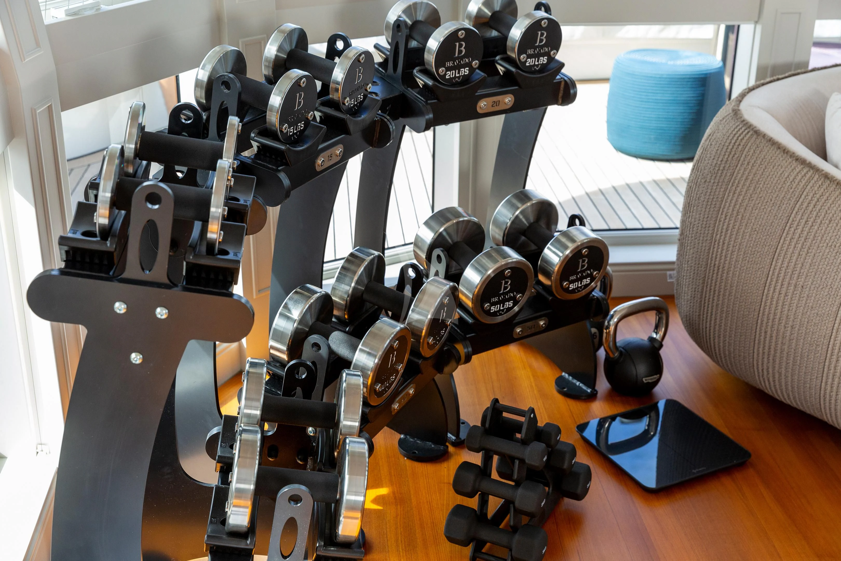 a machine on the counter aboard BRAVADO Yacht for Sale