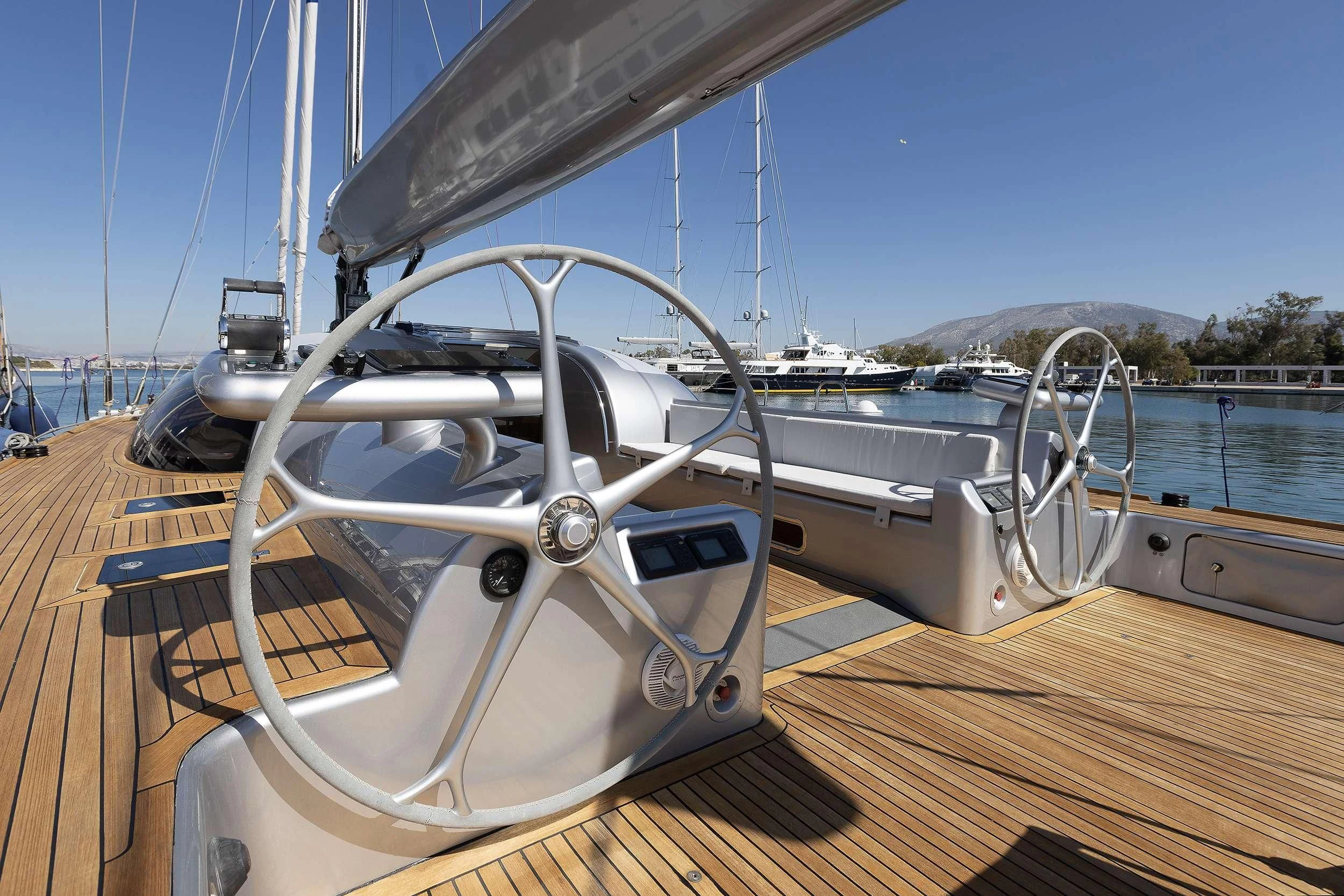 a boat on a deck aboard MELITI Yacht for Sale