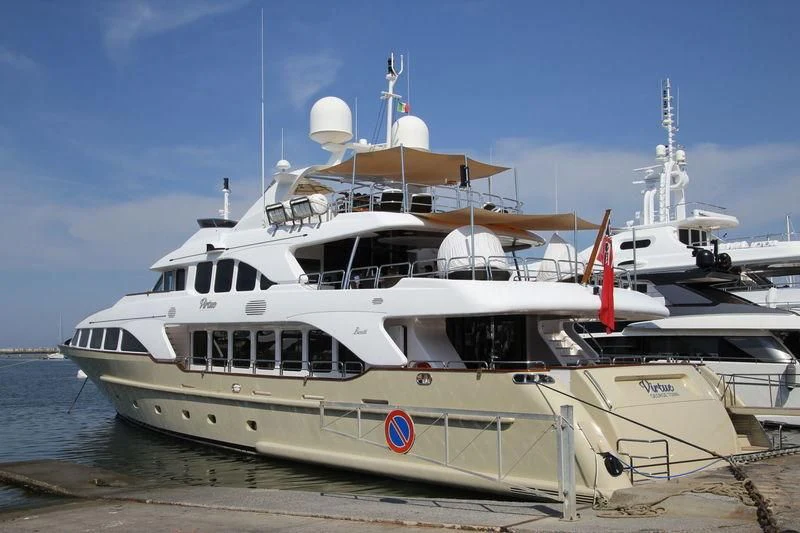 a boat on the water aboard VIRTUE Yacht for Sale