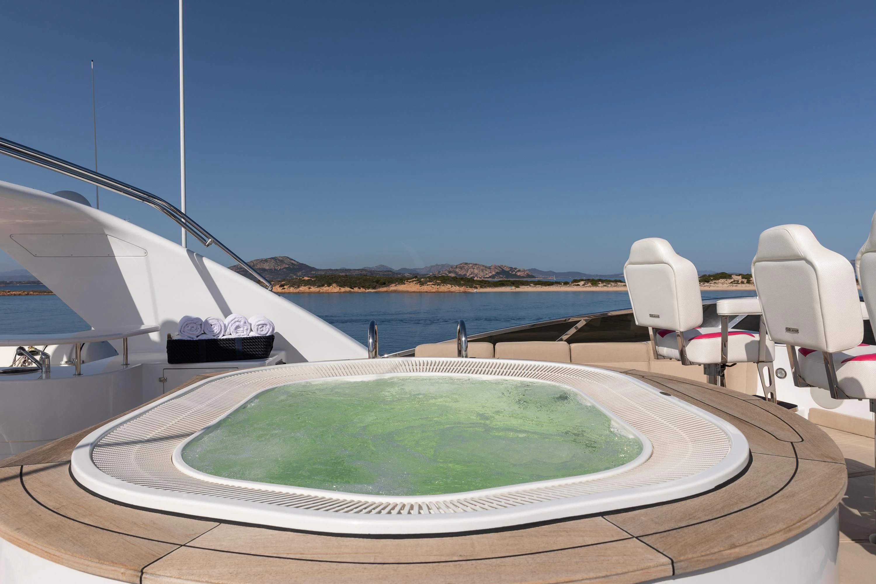 a pool on a deck aboard VIRTUE Yacht for Sale