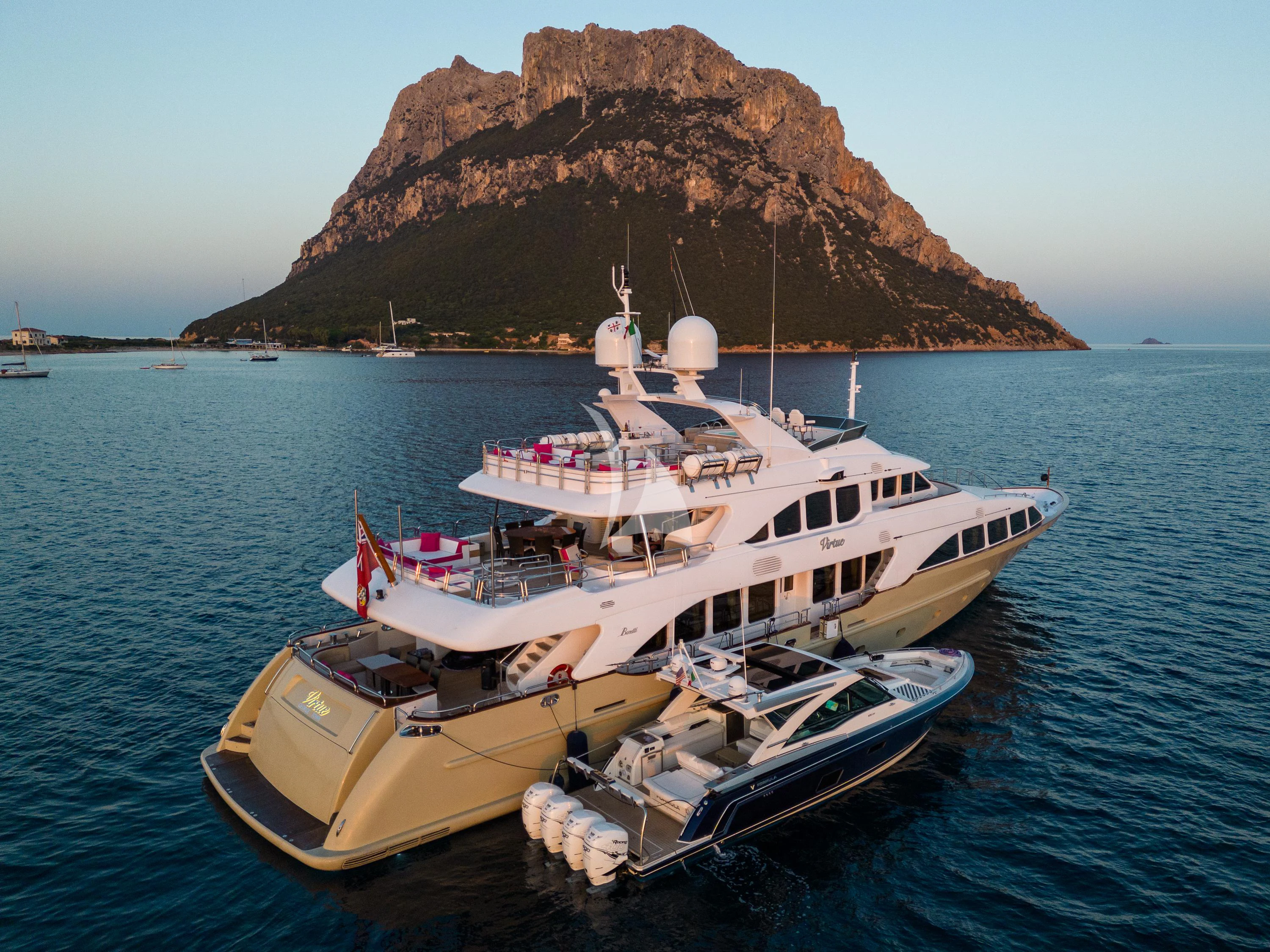 a boat in the water aboard VIRTUE Yacht for Sale