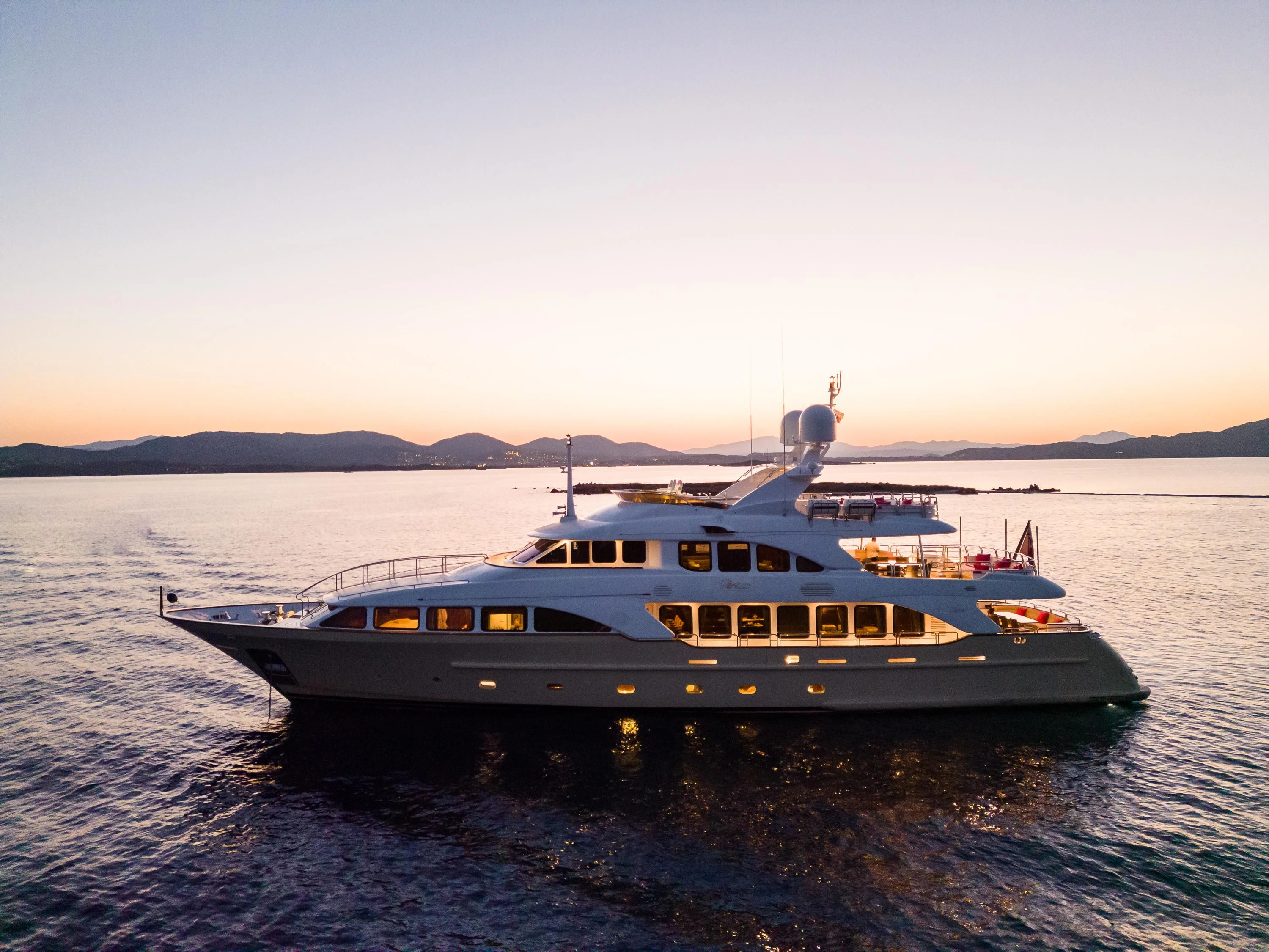 a boat on the water aboard VIRTUE Yacht for Sale