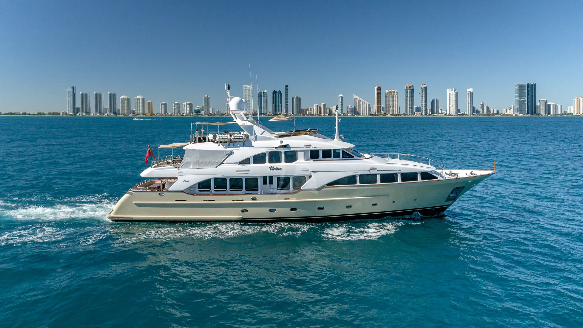 a boat on the water aboard VIRTUE Yacht for Sale
