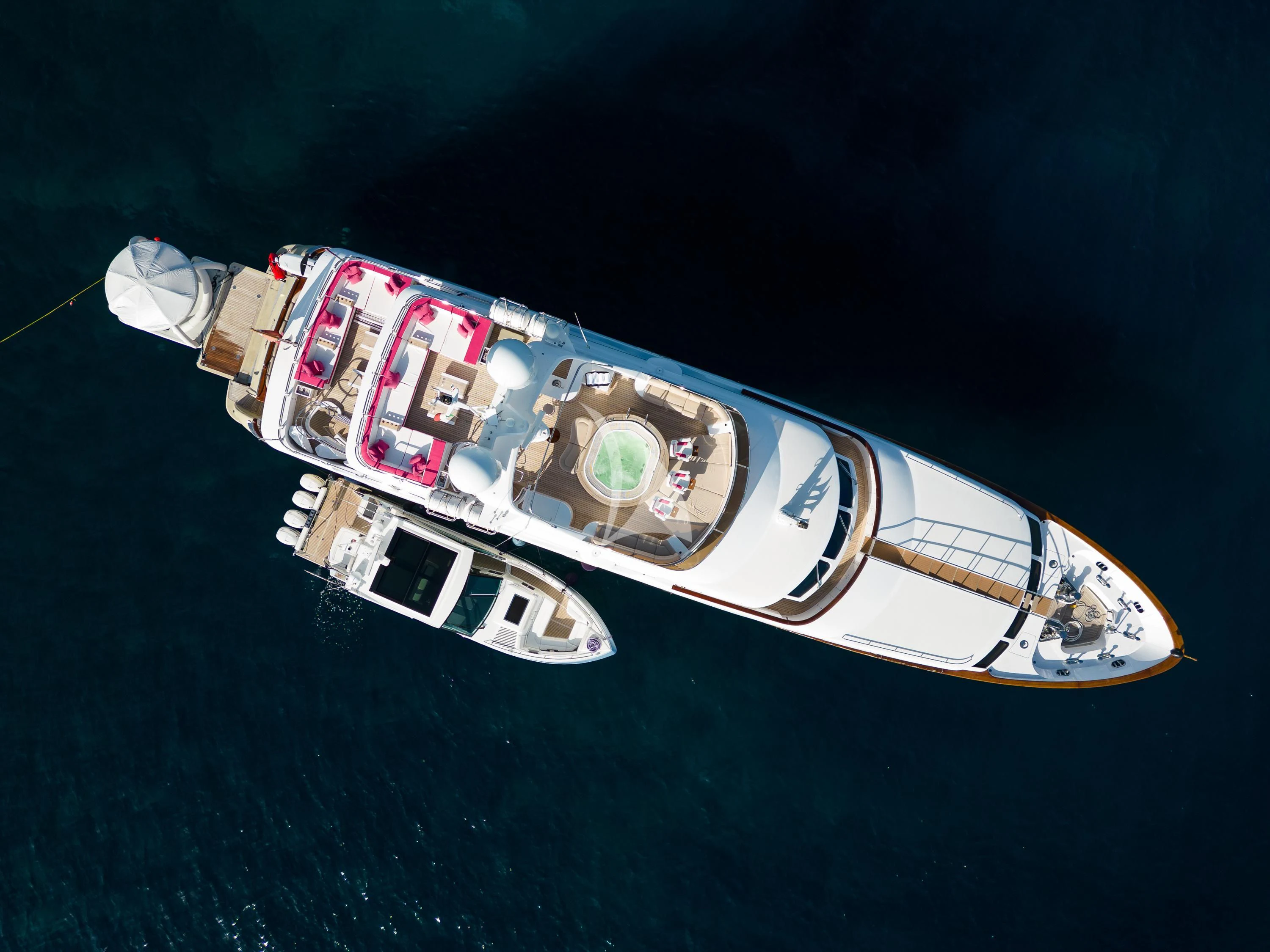 a satellite in outer space aboard VIRTUE Yacht for Sale