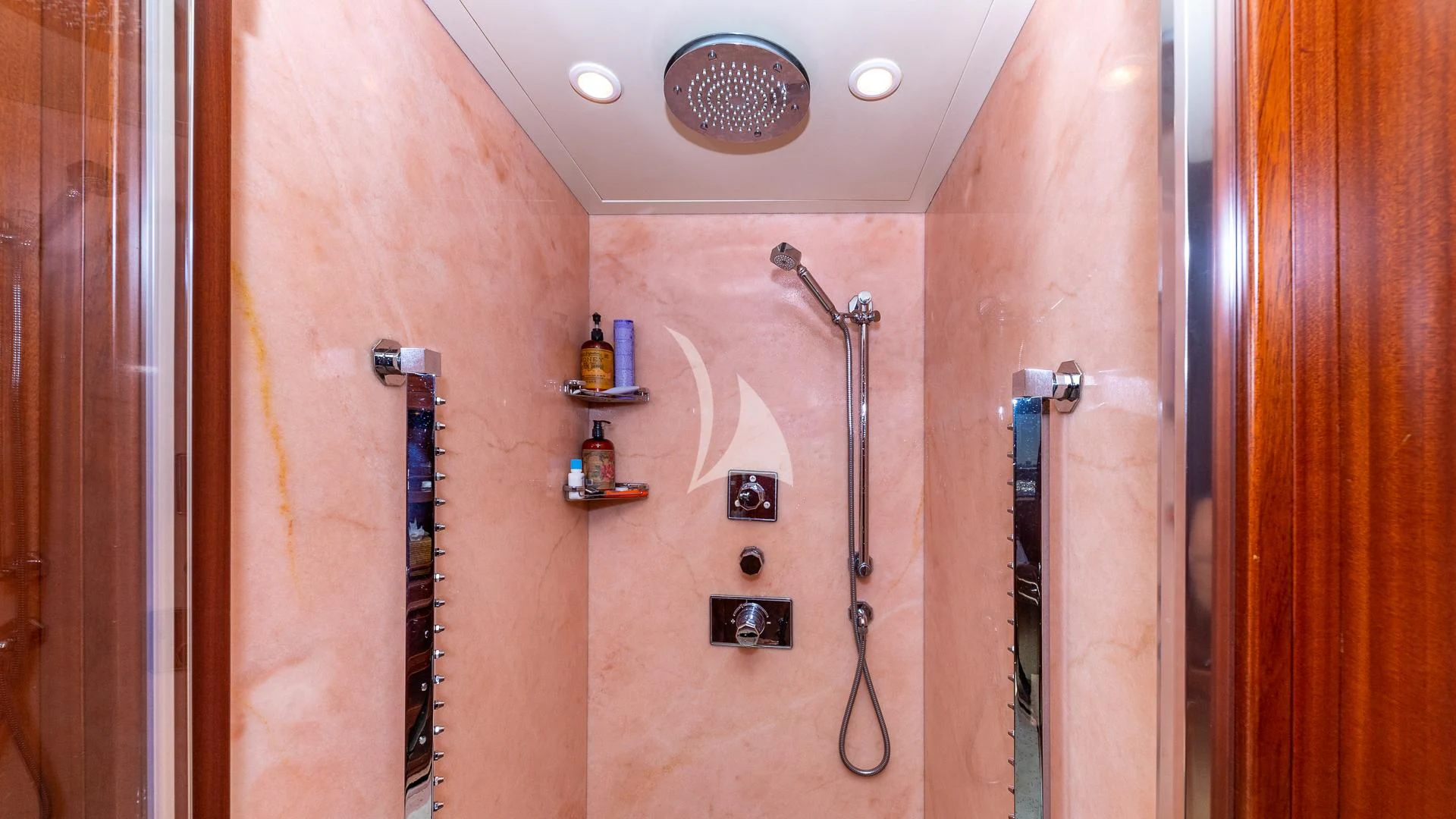 a shower with a guitar from the wall aboard VIRTUE Yacht for Sale