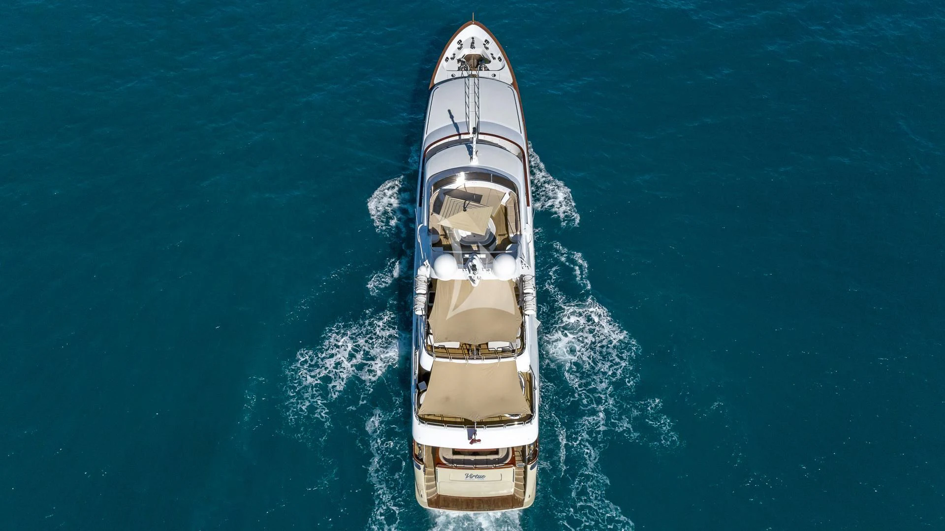 a ship in the water aboard VIRTUE Yacht for Sale
