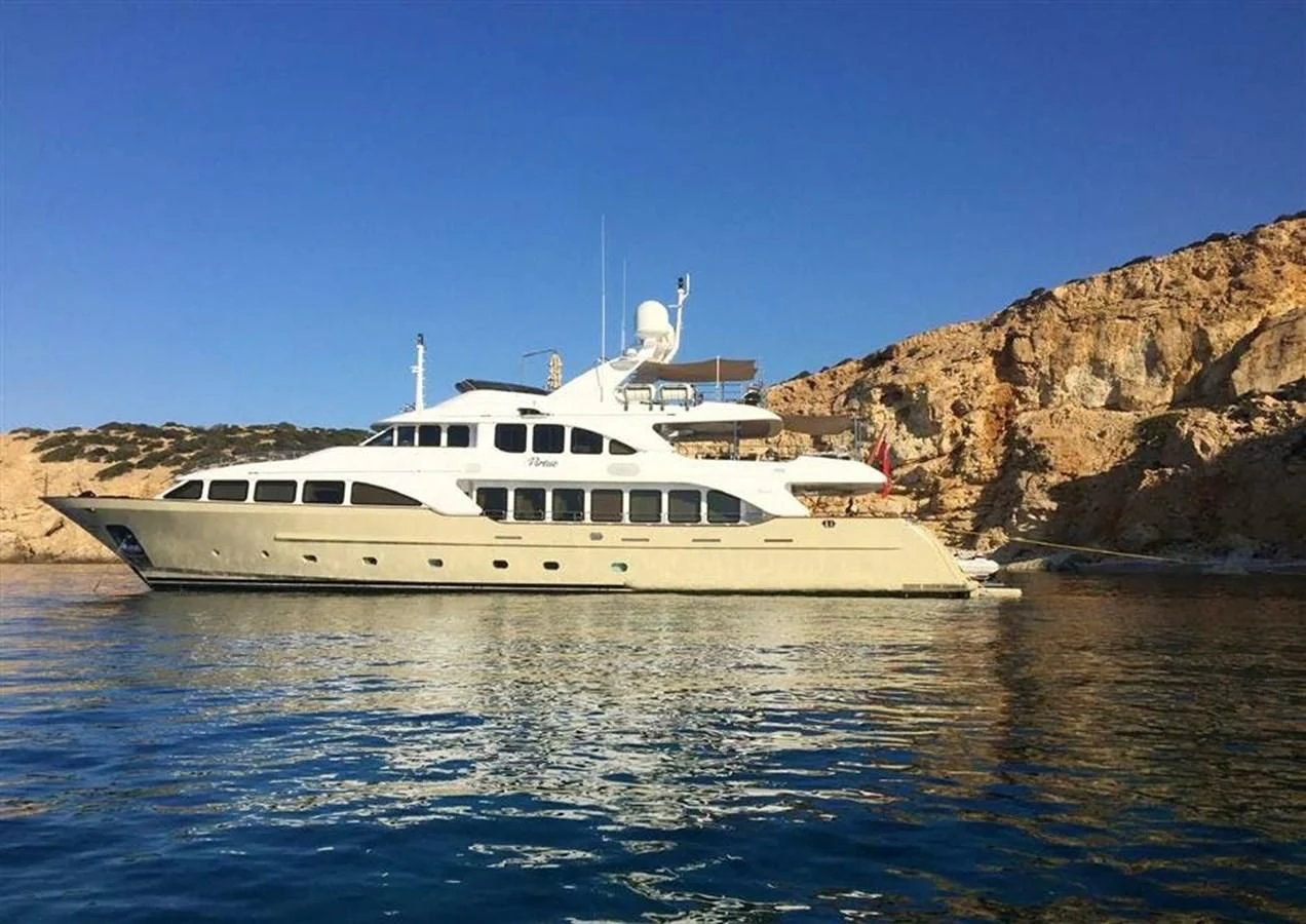 a boat in the water aboard VIRTUE Yacht for Sale
