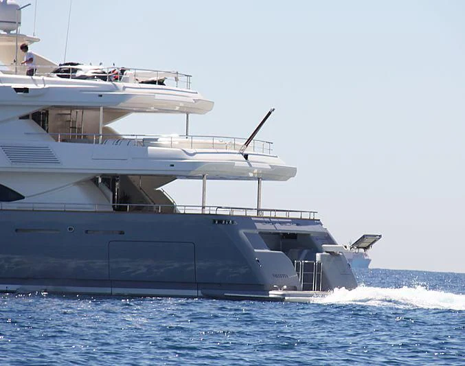 a boat on the water aboard LIBERTAS Yacht for Sale