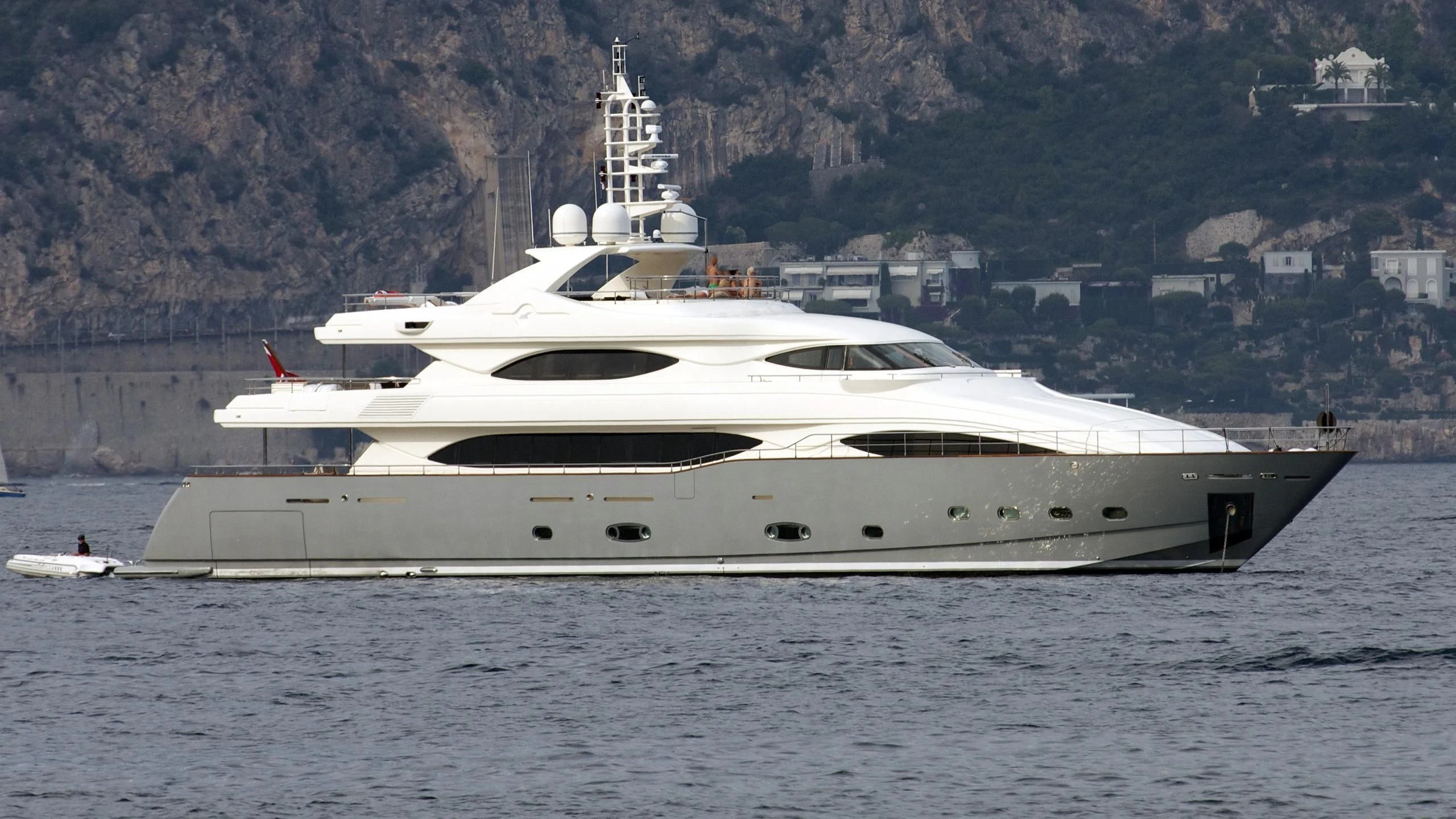 a large white yacht aboard LIBERTAS Yacht for Sale