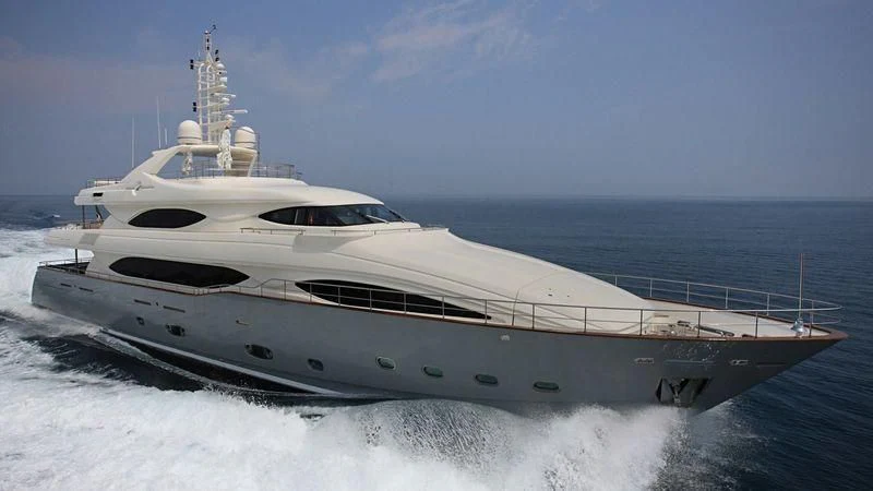 a large white yacht aboard LIBERTAS Yacht for Sale