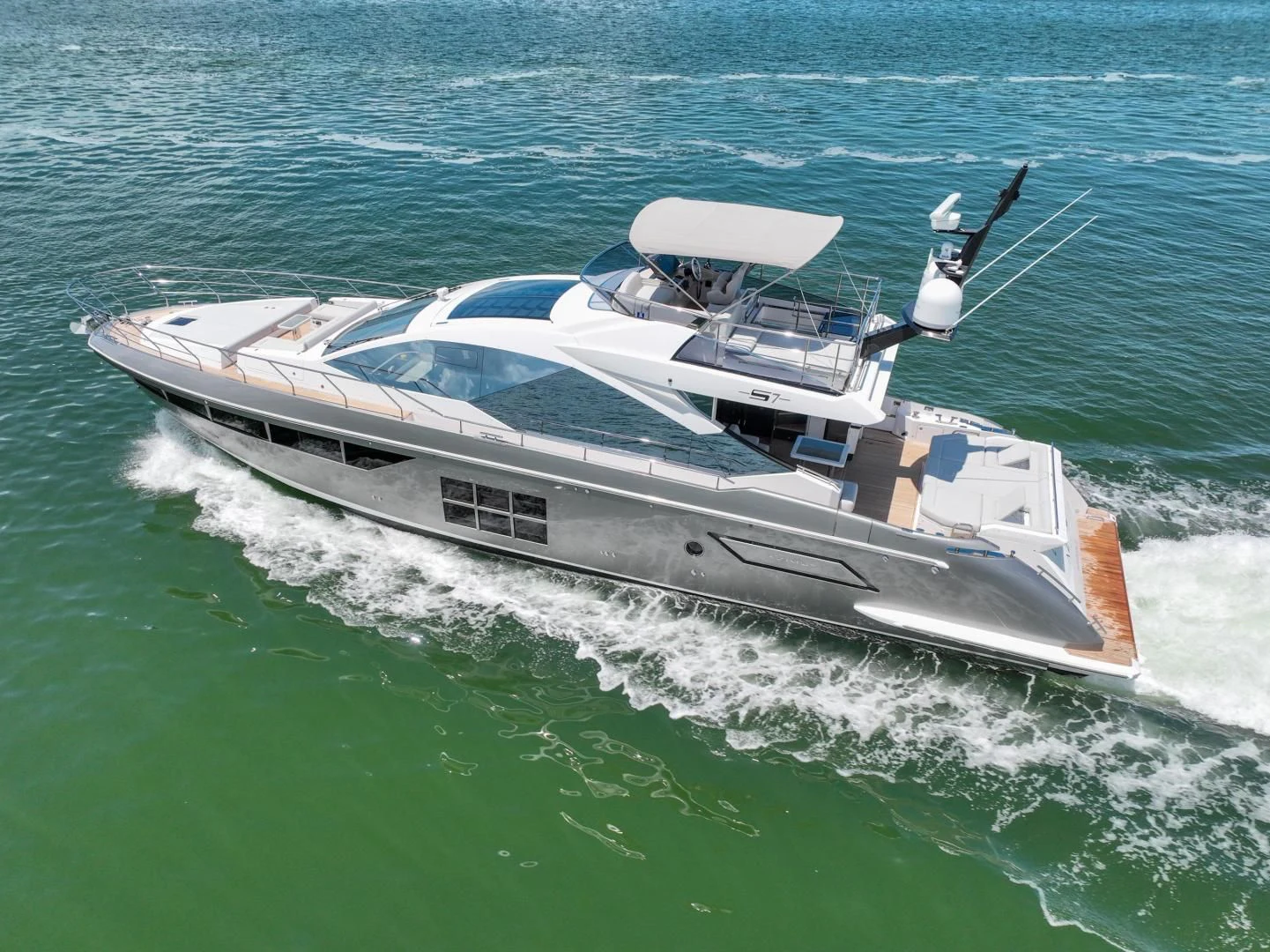 a boat on the water aboard ZERO DIMENSION Yacht for Sale