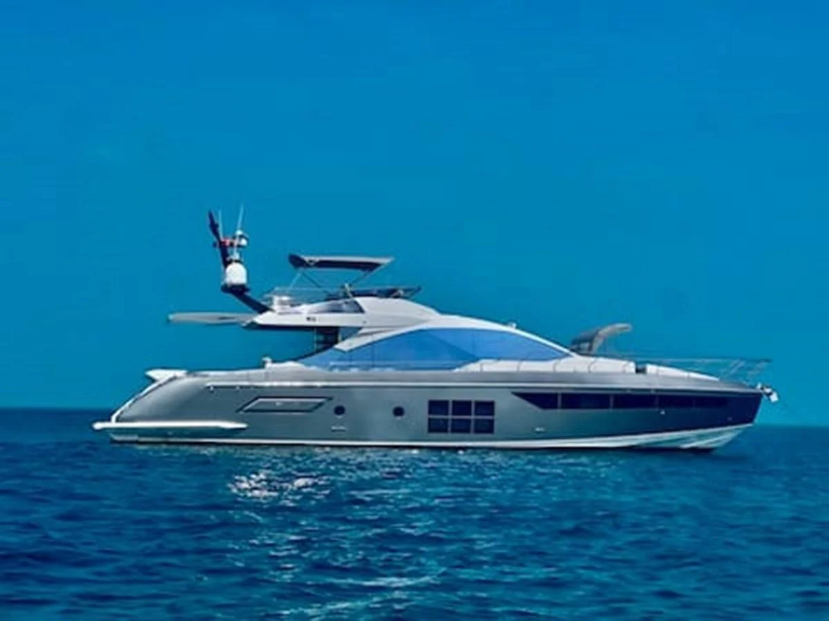 a white yacht in the water aboard ZERO DIMENSION Yacht for Sale
