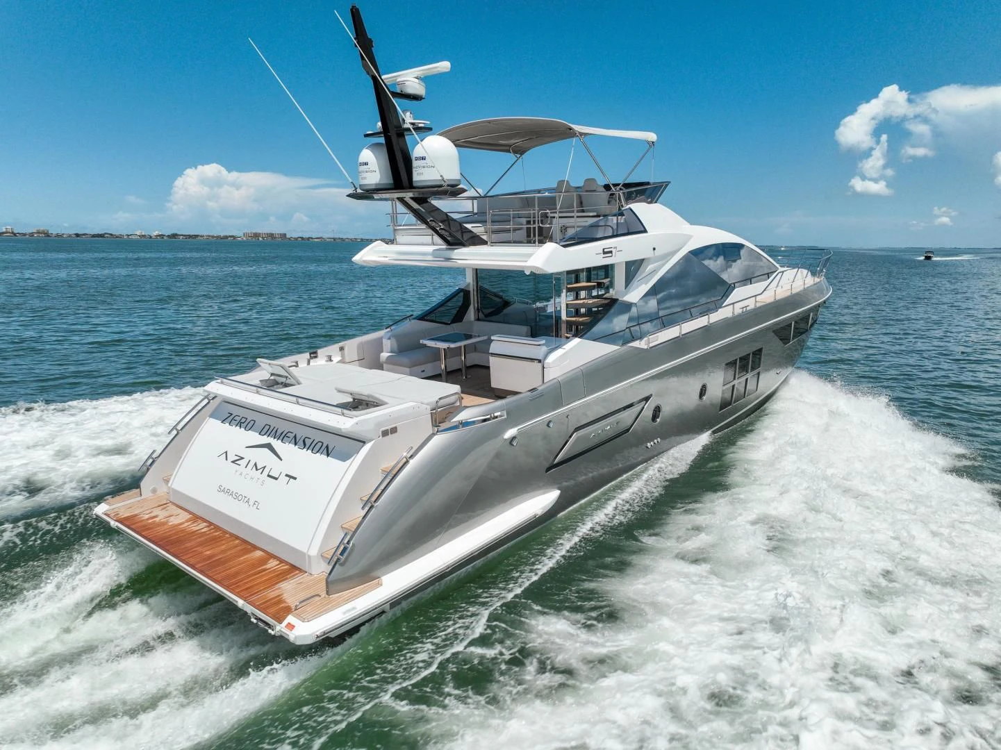 a boat on the water aboard ZERO DIMENSION Yacht for Sale