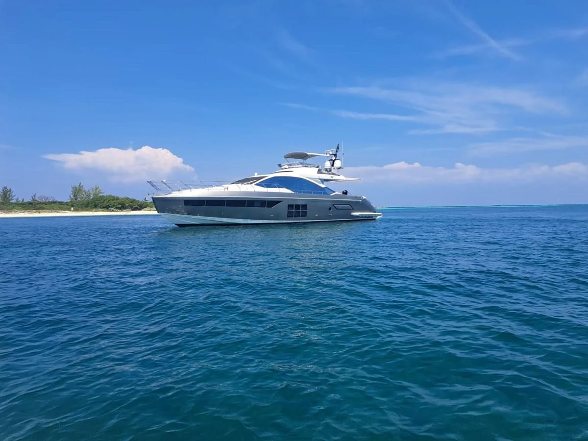a boat in the water aboard ZERO DIMENSION Yacht for Sale