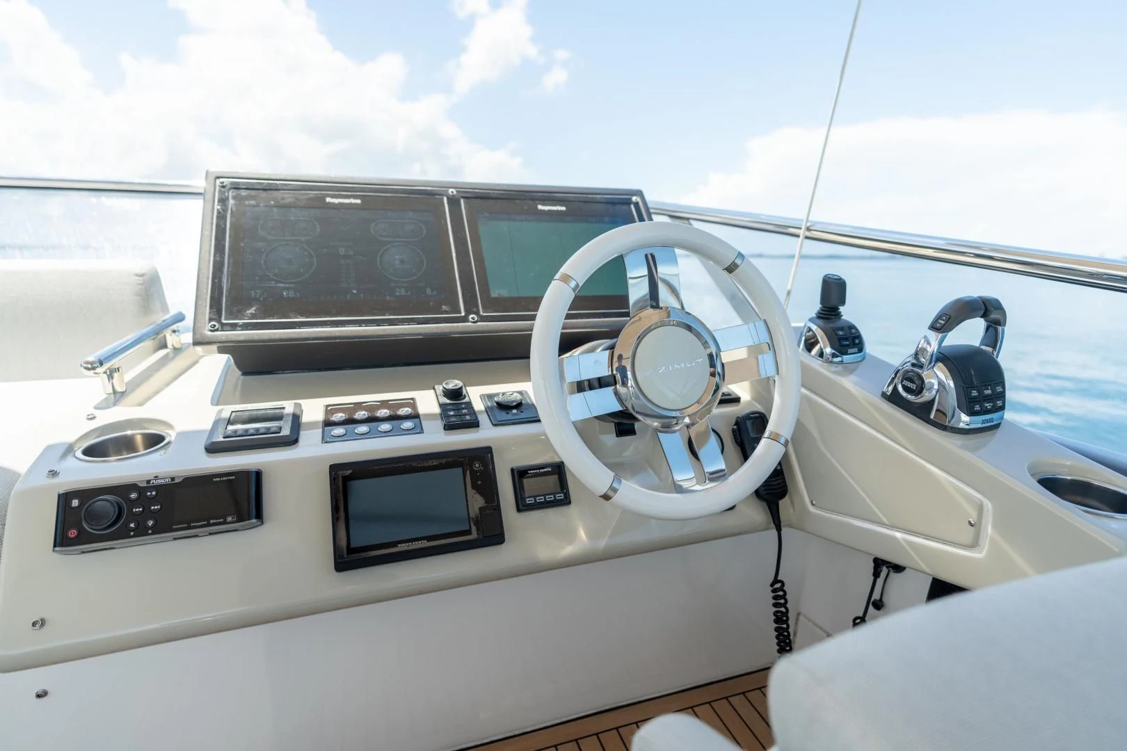 the inside of a car aboard ZERO DIMENSION Yacht for Sale