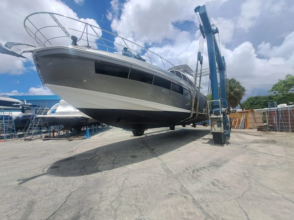 a large satellite dish aboard ZERO DIMENSION Yacht for Sale
