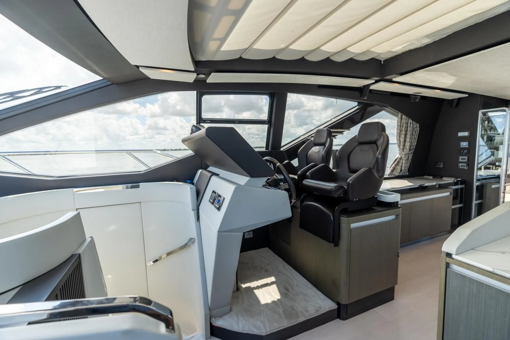 inside of a car aboard ZERO DIMENSION Yacht for Sale