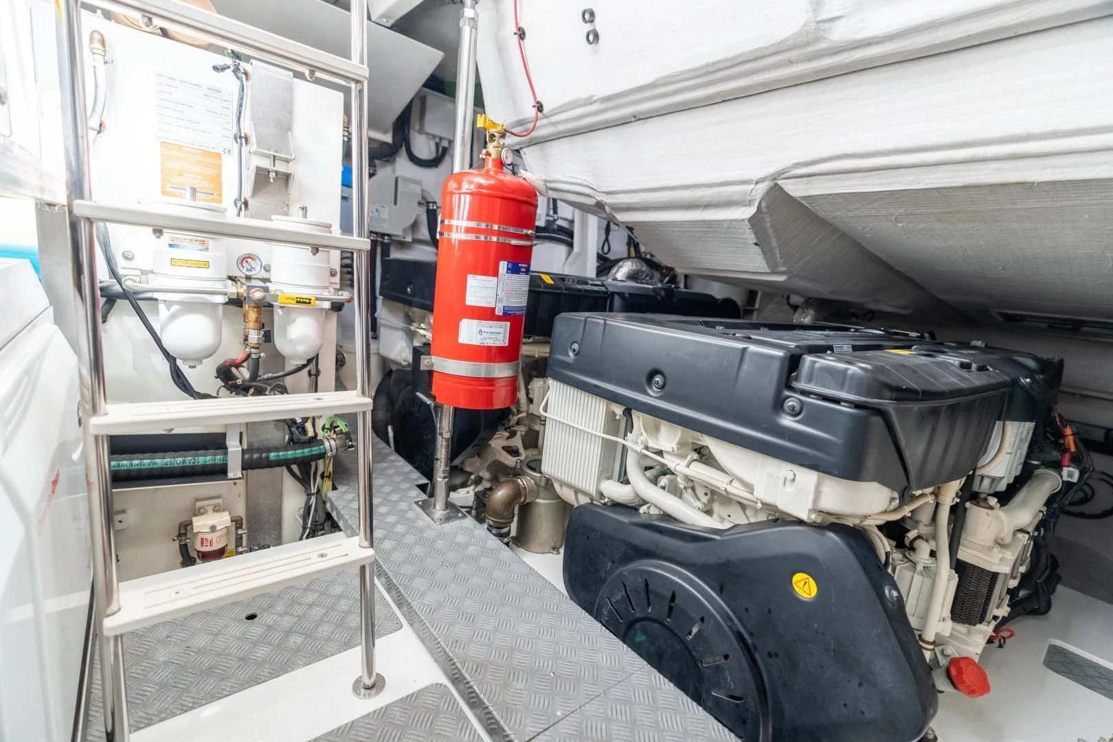 a machine in a room aboard ZERO DIMENSION Yacht for Sale