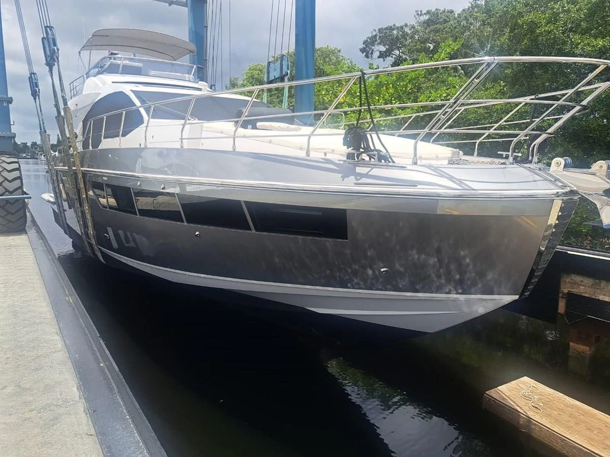 a boat on the water aboard ZERO DIMENSION Yacht for Sale