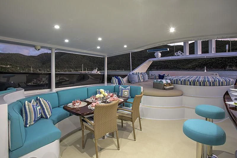 a room with a large open roof aboard WINNING HAND Yacht for Sale