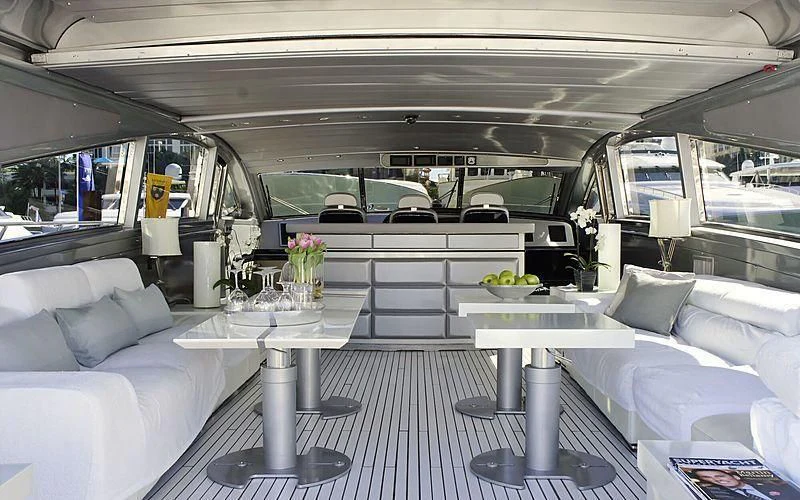 inside of a car aboard JUST FOR FUN 88 Yacht for Sale