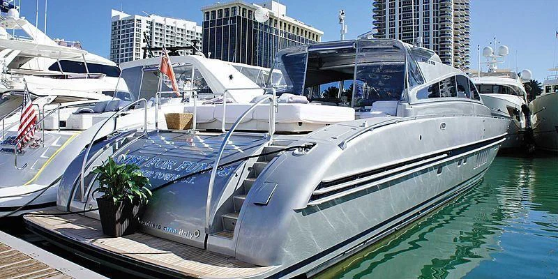 a boat docked at a pier aboard JUST FOR FUN 88 Yacht for Sale