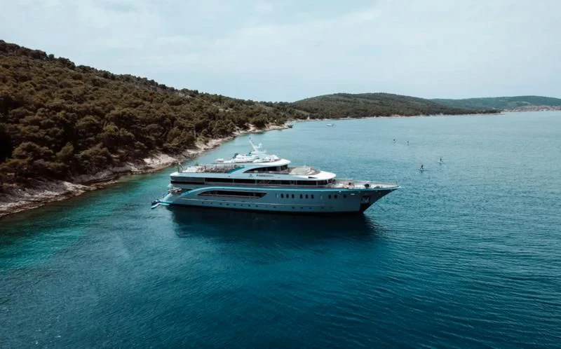 a boat on the water aboard FREEDOM Yacht for Sale