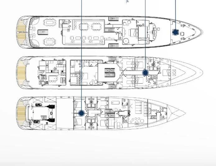 diagram, engineering drawing aboard FREEDOM Yacht for Sale