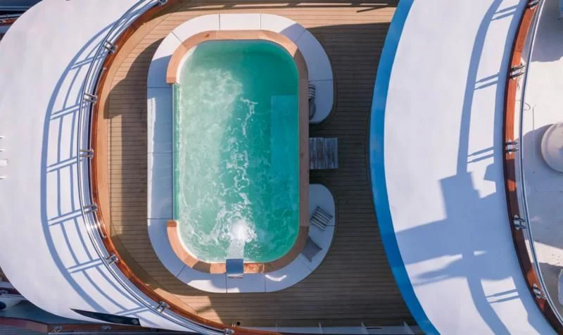 a glass of beer aboard FREEDOM Yacht for Sale